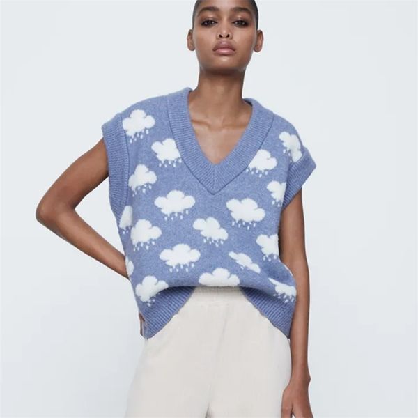 autumn za women v-neck knitted vest sweater cashmere wavy pattern floral elastic pullover sleeveless female chic 210422, White;black
autumn za women v-neck knitted vest sweater cashmere wavy pattern floral elastic pullover sleeveless female chic 210422, White;black