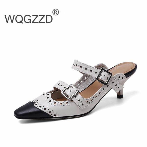 slippers zapatos mujer 2021 summer high heel shoes women's genuine leather bullock buckle ladies femme, Black
slippers zapatos mujer 2021 summer high heel shoes women's genuine leather bullock buckle ladies femme, Black