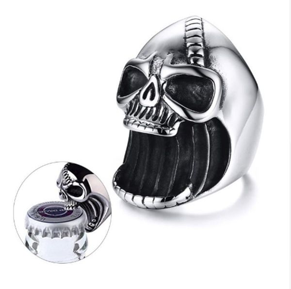 cluster rings fashion personality multi function skull ring for men bottle opener skeleton gothic biker punk jewelry, Golden;silver
cluster rings fashion personality multi function skull ring for men bottle opener skeleton gothic biker punk jewelry, Golden;silver