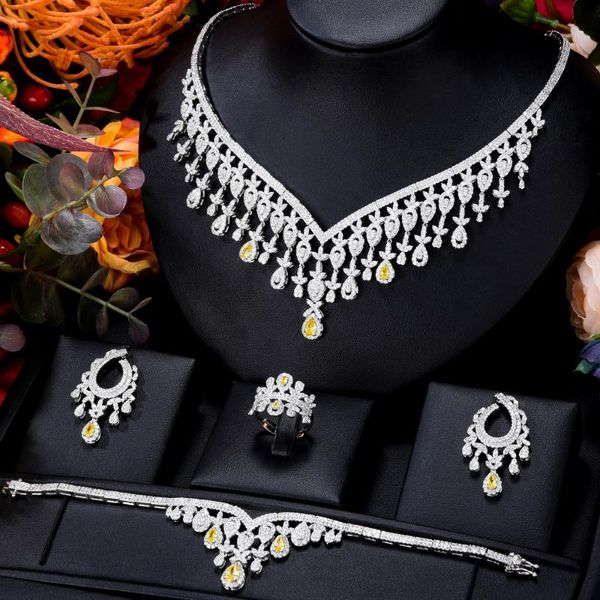 Earrings & Necklace KellyBola Gorgeous Trend High Quality Zircon Geometry Pendant Earring Set Noble Bride Wedding Top Jewelry 4PCS, Silver
Earrings & Necklace KellyBola Gorgeous Trend High Quality Zircon Geometry Pendant Earring Set Noble Bride Wedding Top Jewelry 4PCS, Silver
