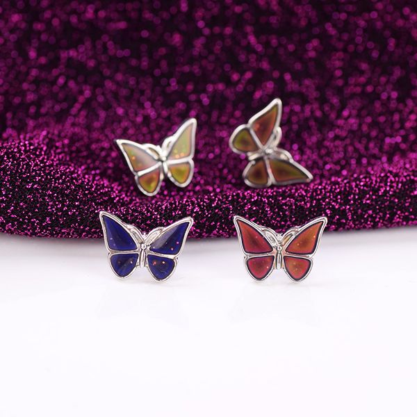 mood earring christmas flower butterfly lips stud earrings, Golden;silver 
mood earring christmas flower butterfly lips stud earrings, Golden;silver