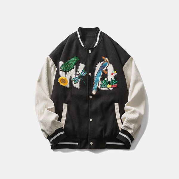 men's jackets retro embroidery stande color match mens high street oversize pockets couple outwear ckothes loose windberaker coat, Black;brown
men's jackets retro embroidery stande color match mens high street oversize pockets couple outwear ckothes loose windberaker coat, Black;brown