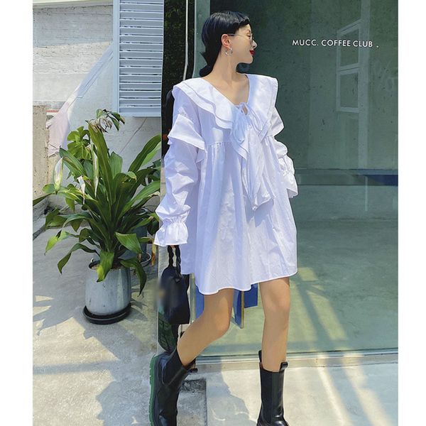 casual flare sleeve dress spring female peter pan collar mini length loose a-line women's sweet tx382 210507, Black;gray
casual flare sleeve dress spring female peter pan collar mini length loose a-line women's sweet tx382 210507, Black;gray