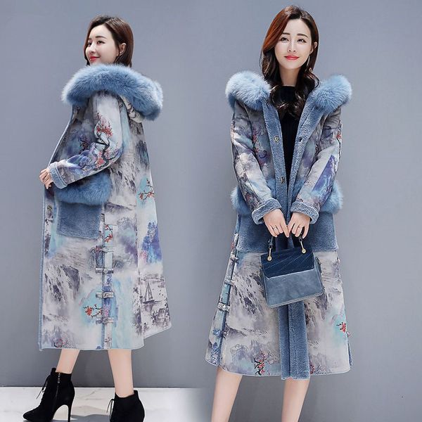 jacket 2021 winter long jackets wool liner cotton print outerwear women plus size big fur collar hooded parkas mujer cotton-padded coat, Black;brown
jacket 2021 winter long jackets wool liner cotton print outerwear women plus size big fur collar hooded parkas mujer cotton-padded coat, Black;brown