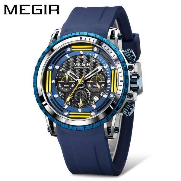 wristwatches megir blue sport watch men silicone chronograph quartz man watches clock wristwatch relogio masculin 2143g, Slivery;brown
wristwatches megir blue sport watch men silicone chronograph quartz man watches clock wristwatch relogio masculin 2143g, Slivery;brown