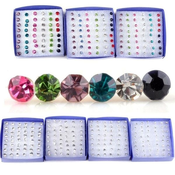 stud 48pcs 3/4/5mm resin crystal rhinestones plastic stick earrings colorful ear studs jewelry, Golden;silver
stud 48pcs 3/4/5mm resin crystal rhinestones plastic stick earrings colorful ear studs jewelry, Golden;silver