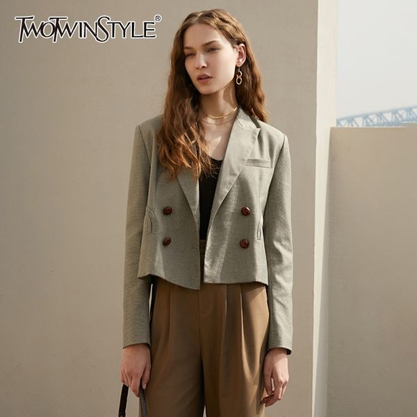vintage short blazer for women notched long sleeve double breasted casual blazers female fashion new clothing 210428, White;black
vintage short blazer for women notched long sleeve double breasted casual blazers female fashion new clothing 210428, White;black