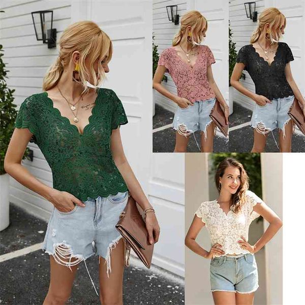 women fashion summer lace hollow out v-neck short sleeve t shirts female casual t-shirt 210520, White
women fashion summer lace hollow out v-neck short sleeve t shirts female casual t-shirt 210520, White