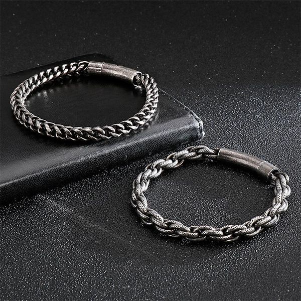 charm bracelets punk style men bracelet vintage personality stainless steel casting buckle chain for male jewelry drop, Golden;silver
charm bracelets punk style men bracelet vintage personality stainless steel casting buckle chain for male jewelry drop, Golden;silver