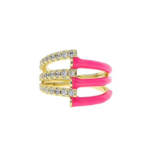 cluster rings design double unlimited connection lovers pink enamel ring for women 4 colors micro pave zircon band, Golden;silver
cluster rings design double unlimited connection lovers pink enamel ring for women 4 colors micro pave zircon band, Golden;silver