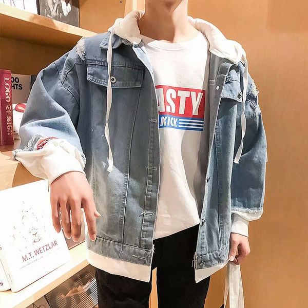 spring and autumn ulzzang korean fashion hip hop loose handsome hole hooded cowboy et men, Black;brown
spring and autumn ulzzang korean fashion hip hop loose handsome hole hooded cowboy et men, Black;brown