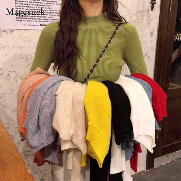women half turtleneck korean sweet slim knitwear clothes autumn and winter long sleeve pullover solid sweater 10761 210518, White;black
women half turtleneck korean sweet slim knitwear clothes autumn and winter long sleeve pullover solid sweater 10761 210518, White;black