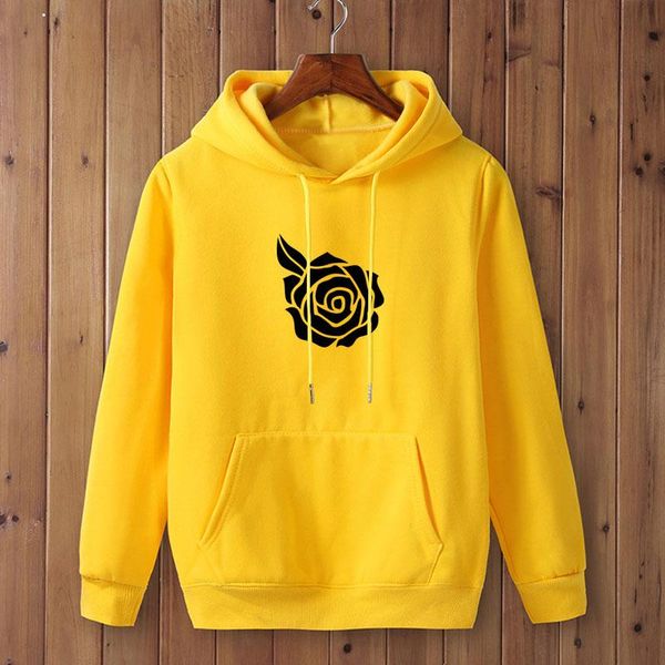 men's hoodies & sweatshirts rose flower print 2021 spring autumn male casual color sweatshirt, Black 
men's hoodies & sweatshirts rose flower print 2021 spring autumn male casual color sweatshirt, Black