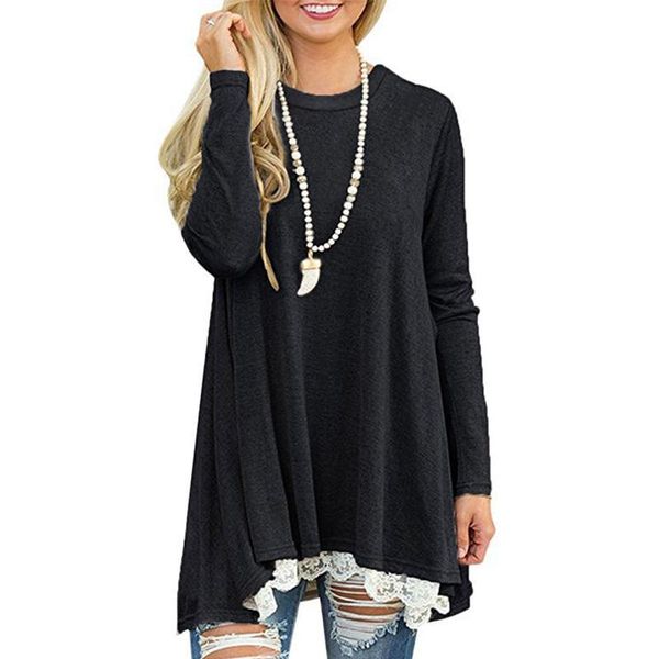 women long 2021 fashion spring autumn sleeve o-neck tee lace patchwork blouse bigsweety women's blouses & shirts, White
women long 2021 fashion spring autumn sleeve o-neck tee lace patchwork blouse bigsweety women's blouses & shirts, White