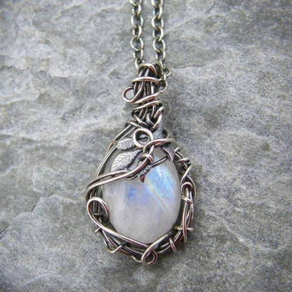 pendant necklaces natural stone wrap braid necklace for men women fashon jewelery gift vintage winding moonstone pendent, Silver
pendant necklaces natural stone wrap braid necklace for men women fashon jewelery gift vintage winding moonstone pendent, Silver