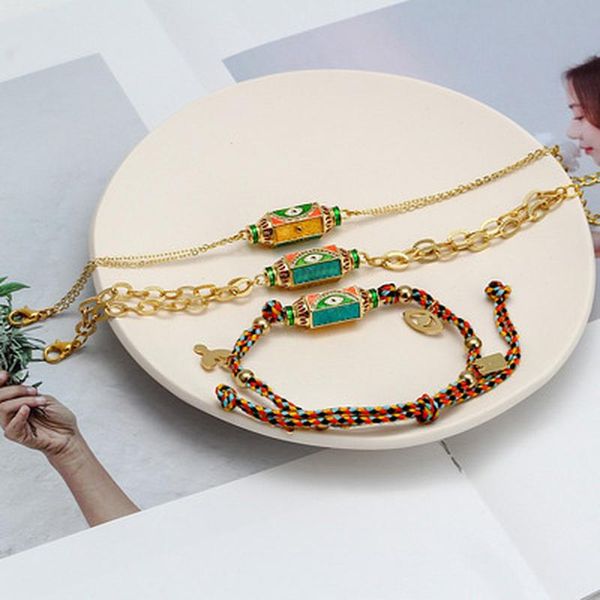 charm bracelets colorful letter pendant bracelet for women boho gold turkish evil eye bead couple art punk hip hop handmade jewelry puls, Golden;silver
charm bracelets colorful letter pendant bracelet for women boho gold turkish evil eye bead couple art punk hip hop handmade jewelry puls, Golden;silver