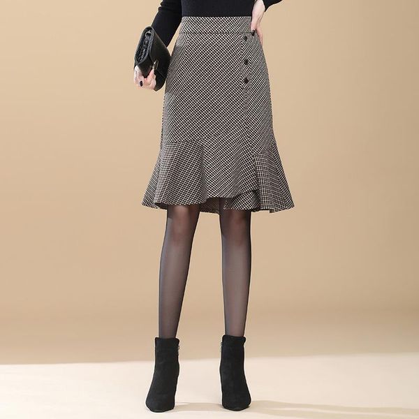 skirts 2021 autumn & winter fishtail skirt elastic high waist slimming wild plaid casual women bag hip, Black
skirts 2021 autumn & winter fishtail skirt elastic high waist slimming wild plaid casual women bag hip, Black