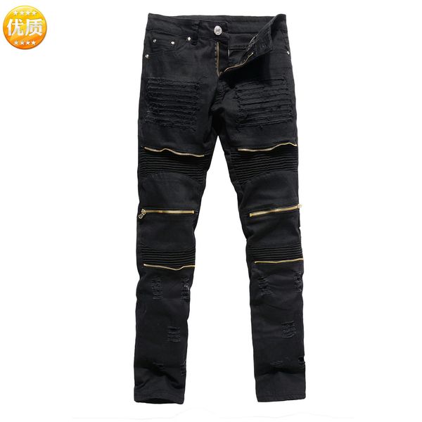 jean fashion jeans holed leggings slim stretch pants multi zipper motorcycle men's summer, Blue
jean fashion jeans holed leggings slim stretch pants multi zipper motorcycle men's summer, Blue