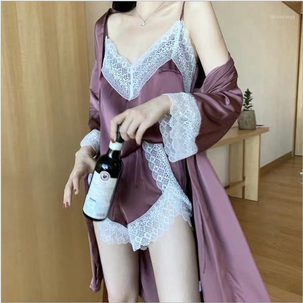 women's tracksuits sleepwear satin pajama set lace v-neck pyjamas sleeveles cami and shorts 3 pieces pyjama, Gray
women's tracksuits sleepwear satin pajama set lace v-neck pyjamas sleeveles cami and shorts 3 pieces pyjama, Gray