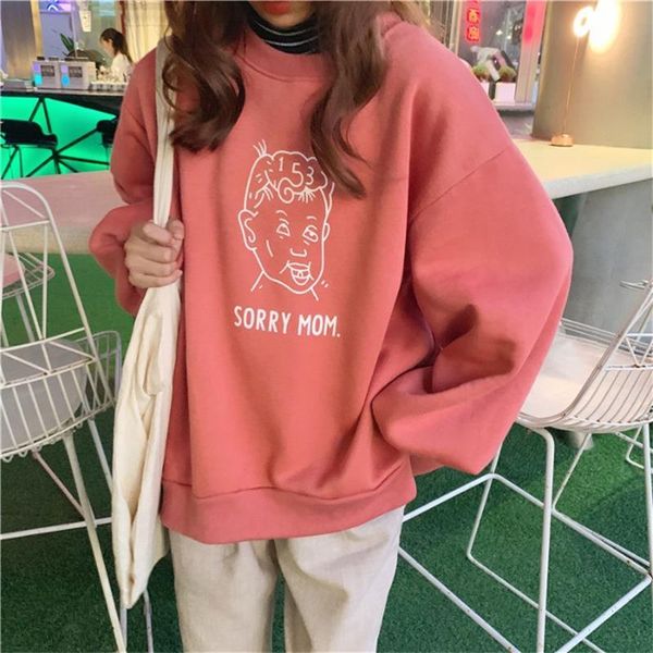 women's hoodies & sweatshirts winter clothes college style loose women cute cartoon pattern velvet thick casual oversized 250g, Black
women's hoodies & sweatshirts winter clothes college style loose women cute cartoon pattern velvet thick casual oversized 250g, Black