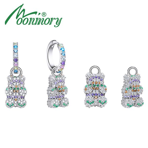 moonmory 100% 925 sterling silver rainbow zircon cz huggies hoop earrings for girls gift cute bear pendant jewelry new arrivals, Golden;silver
moonmory 100% 925 sterling silver rainbow zircon cz huggies hoop earrings for girls gift cute bear pendant jewelry new arrivals, Golden;silver