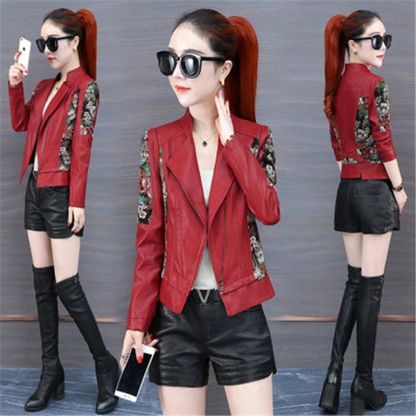 women's leather & faux short pu jacket women 2021 spring autumn fashion half-open collar long sleeve stitching tide, Black
women's leather & faux short pu jacket women 2021 spring autumn fashion half-open collar long sleeve stitching tide, Black