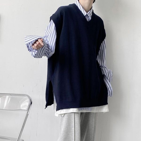 men's vests korean fashion sweater vest men women vintage casual pullover waistcoat college style knitwear, Black;white
men's vests korean fashion sweater vest men women vintage casual pullover waistcoat college style knitwear, Black;white