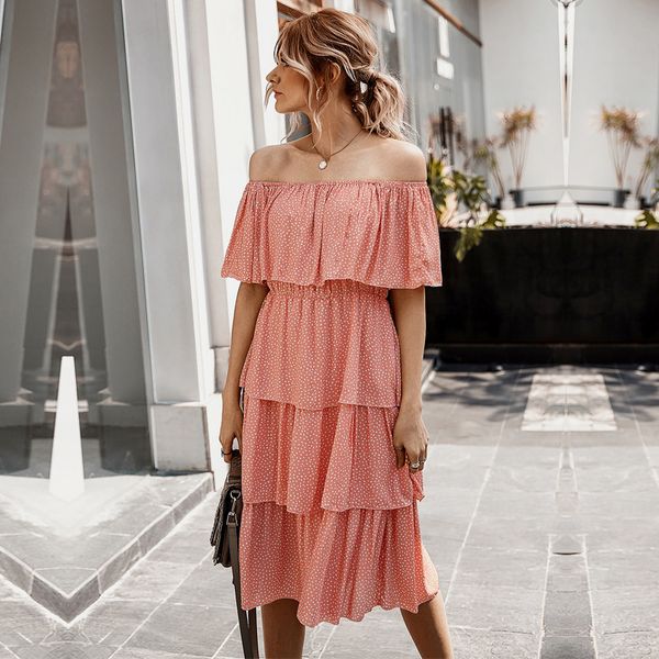 2021 new ladies cascading dresses ruffle dot print summer off the shoulder women elegant high wasit knee-length fbiw, Black;gray
2021 new ladies cascading dresses ruffle dot print summer off the shoulder women elegant high wasit knee-length fbiw, Black;gray