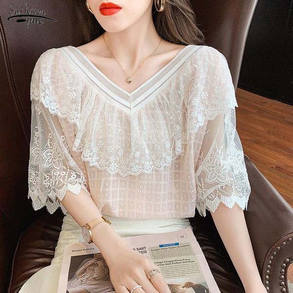 women's blouses & shirts summer lace blouse women short sleeve ruffle stitching chiffon shirt v-neck slim sweet solid korean chic tasse, White
women's blouses & shirts summer lace blouse women short sleeve ruffle stitching chiffon shirt v-neck slim sweet solid korean chic tasse, White
