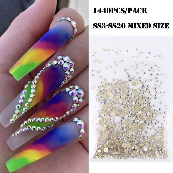 nail art decorations 1440pcs crystal ab flatback nails rhinestones ss3-ss20 mix size glitter 3d diy tips gems manicure diamond, Silver;gold
nail art decorations 1440pcs crystal ab flatback nails rhinestones ss3-ss20 mix size glitter 3d diy tips gems manicure diamond, Silver;gold
