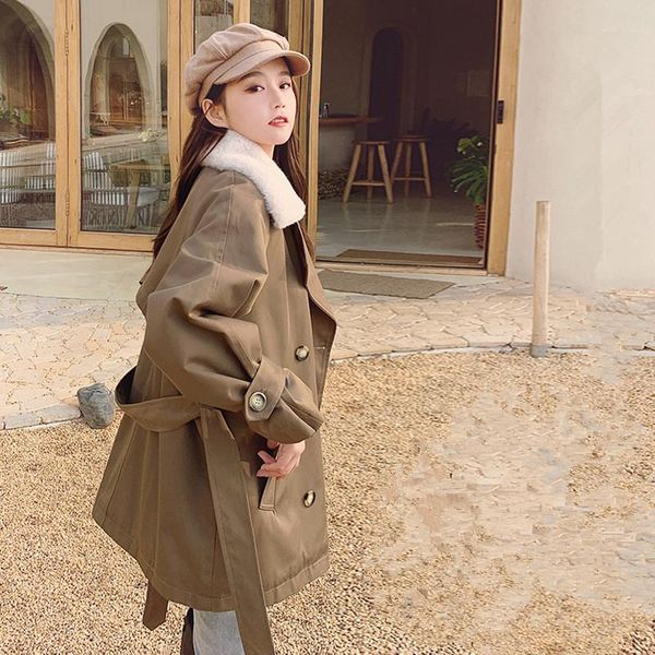 women's trench coats 2021 winter korean women windproof parkas coat plus sashes lapel long sleeve faux fur liner female casual warm o, Tan;black
women's trench coats 2021 winter korean women windproof parkas coat plus sashes lapel long sleeve faux fur liner female casual warm o, Tan;black
