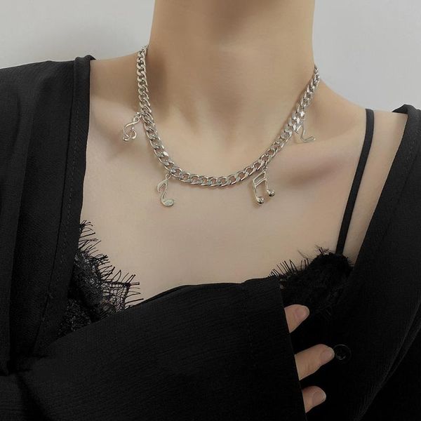 chains moloye 2021 musical note pendant necklace female titanium steel niche design sense ins hip-hop personality wild clavicle chain, Silver
chains moloye 2021 musical note pendant necklace female titanium steel niche design sense ins hip-hop personality wild clavicle chain, Silver