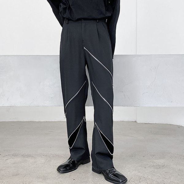 men's pants men zipper casual straight suit male japan korea streetwear vintage fashion show long trousers 4qr4, Black
men's pants men zipper casual straight suit male japan korea streetwear vintage fashion show long trousers 4qr4, Black
