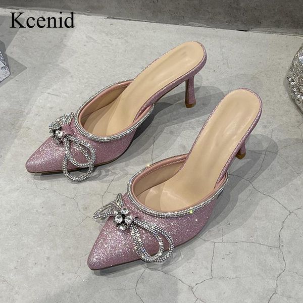 kcenid bling sequins high heel slippers women pointed toe crystal bowtie design sandals summer party shoes mules, Black
kcenid bling sequins high heel slippers women pointed toe crystal bowtie design sandals summer party shoes mules, Black