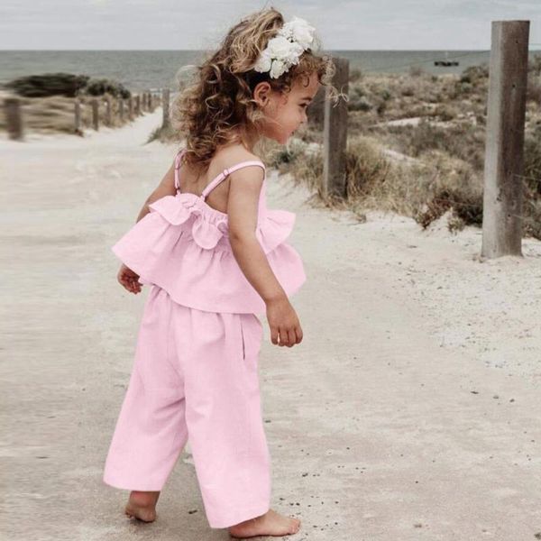 clothing sets 2021 summer infant baby girls kids straps ruffle t shirt+pants+headband outfits set clothes for, White
clothing sets 2021 summer infant baby girls kids straps ruffle t shirt+pants+headband outfits set clothes for, White
