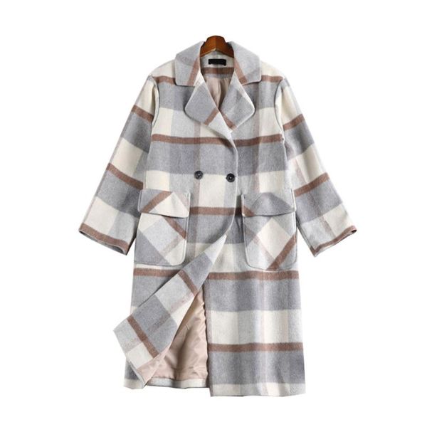women's wool & blends autumn dress large-size korean textile checker coat fashion loose long leisure ladies retro warm -5xl, Black
women's wool & blends autumn dress large-size korean textile checker coat fashion loose long leisure ladies retro warm -5xl, Black