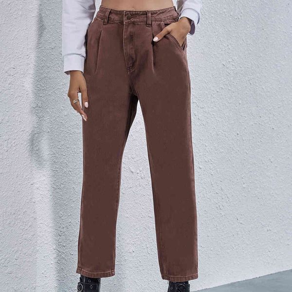 jeans brown jean pants women 2021 high waist straight leg with pockets button ladies skinny vintage washed streetwear denim trousers 8rrm, Blue
jeans brown jean pants women 2021 high waist straight leg with pockets button ladies skinny vintage washed streetwear denim trousers 8rrm, Blue