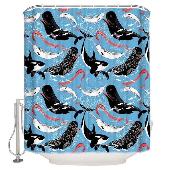 whale jellyfish cartoon design fabric shower curtain blue bathroom decor sets with hooks, extra long 72x 96 inch
whale jellyfish cartoon design fabric shower curtain blue bathroom decor sets with hooks, extra long 72x 96 inch
