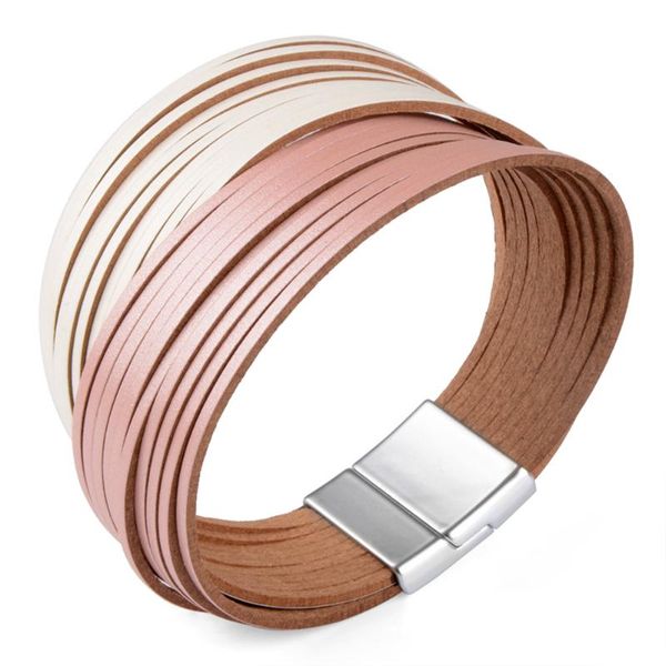 charm bracelets leather stainless steel magnetic buckle multi layers hand-woven leisure bracelet for women, Golden;silver
charm bracelets leather stainless steel magnetic buckle multi layers hand-woven leisure bracelet for women, Golden;silver