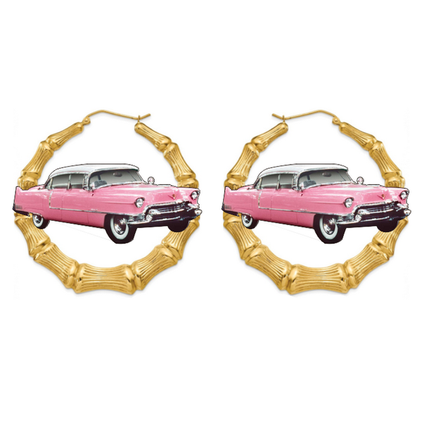 hoop & huggie women's metallic pink convertible classic lowrider car bamboo earrings, Golden;silver
hoop & huggie women's metallic pink convertible classic lowrider car bamboo earrings, Golden;silver
