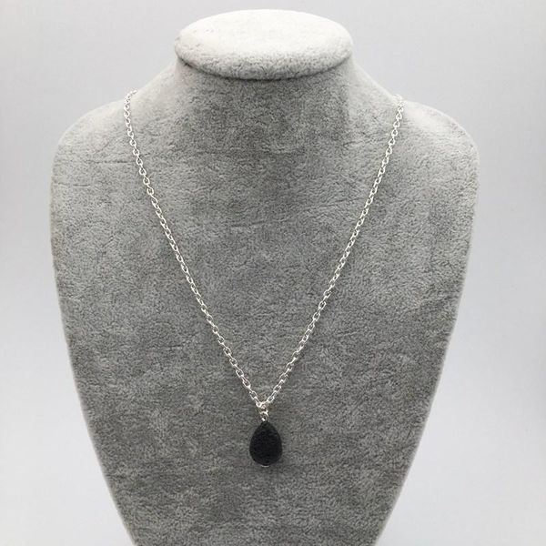 1pcs water drop lava stone necklace for essential oil diffuser black natural bead teardrop pendant jewelry necklaces, Silver
1pcs water drop lava stone necklace for essential oil diffuser black natural bead teardrop pendant jewelry necklaces, Silver