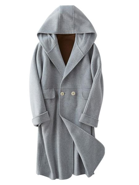 women's wool & blends shzq 2021 autumn and winter loose hooded double face nylon coat korean button long tweed for women, Black
women's wool & blends shzq 2021 autumn and winter loose hooded double face nylon coat korean button long tweed for women, Black