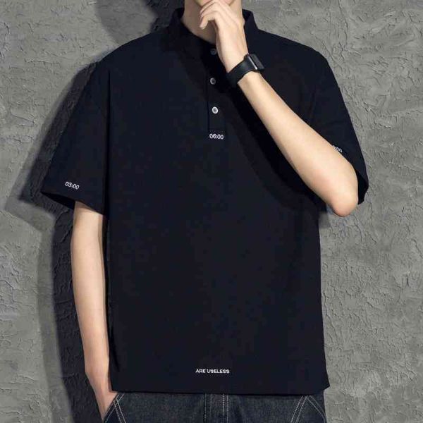 summer polo men's fashion brand embroidery simple trend lapel short sleeve t- casual loose bottomed shirt, White;black
summer polo men's fashion brand embroidery simple trend lapel short sleeve t- casual loose bottomed shirt, White;black