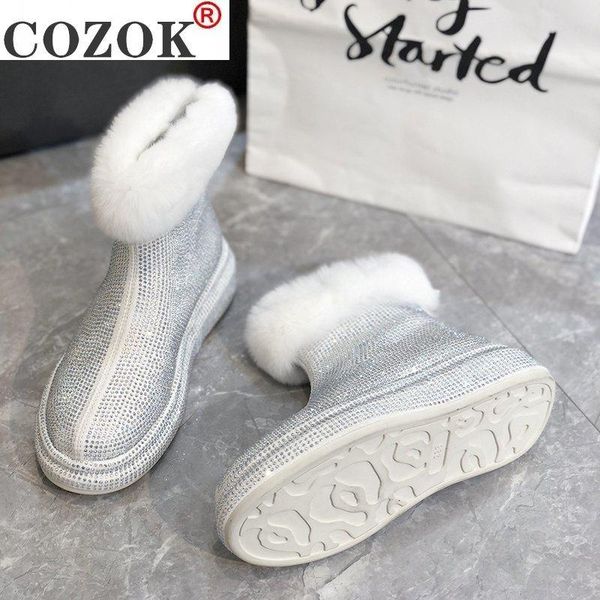 boots shiny crystal women snow winter warm plush short mujer botas slip-on round toe flat ankle boot for low heel, Black
boots shiny crystal women snow winter warm plush short mujer botas slip-on round toe flat ankle boot for low heel, Black