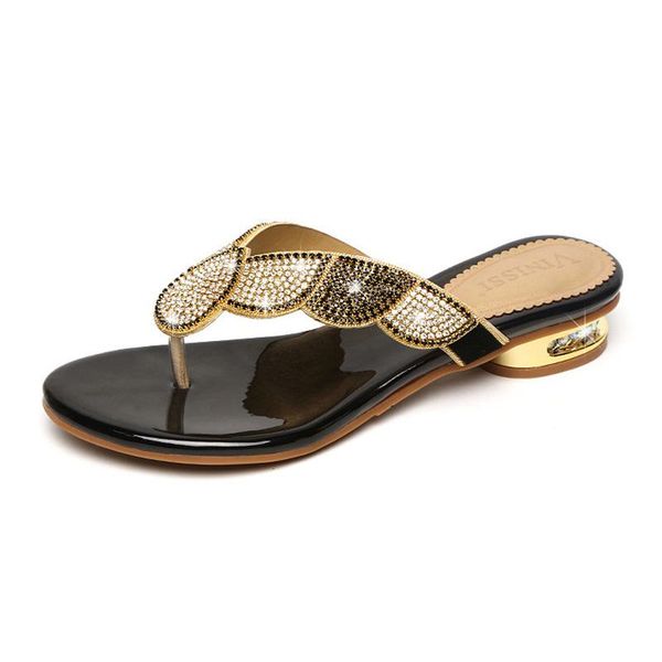 crystal summer shoes women sandals flip flops elegant ladies low heels 2021 fashion brand sandal yx2266, Black
crystal summer shoes women sandals flip flops elegant ladies low heels 2021 fashion brand sandal yx2266, Black