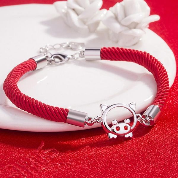 link, chain 2021 year bracelet pig lucky red rope bracelets wild fashion personality, Black
link, chain 2021 year bracelet pig lucky red rope bracelets wild fashion personality, Black