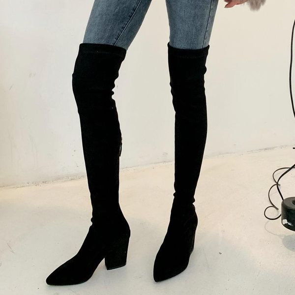 boots elegant pointed toes shoes woman 2021 winter high heels over the knee for women office lady working long, Black
boots elegant pointed toes shoes woman 2021 winter high heels over the knee for women office lady working long, Black