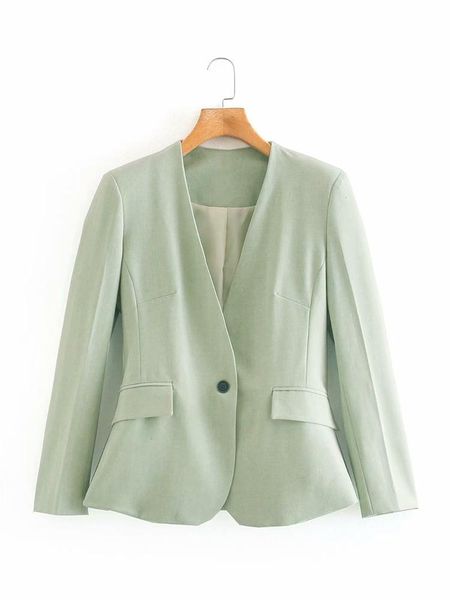 women's v-neck green fashion all-match blazer single button office lady french style slim casual coat outerwear suits & blazers, White;black
women's v-neck green fashion all-match blazer single button office lady french style slim casual coat outerwear suits & blazers, White;black