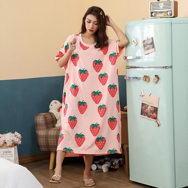 100% cotton oversized summer loose women sleepwear cartoon leisure short sleeve nightgowns printing fruits big size nightdress, Black;red
100% cotton oversized summer loose women sleepwear cartoon leisure short sleeve nightgowns printing fruits big size nightdress, Black;red
