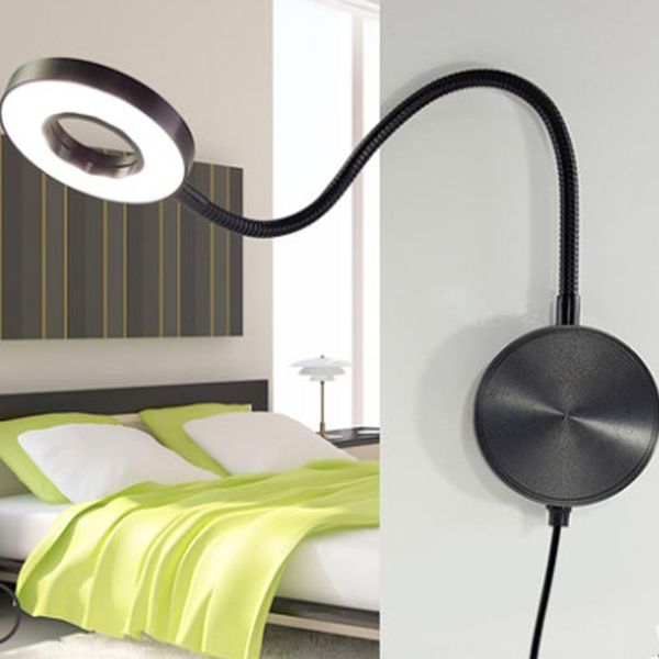 led wall lamps with knob switch ac90-260v silver/black bedroom bedside flexible reading light direction adjustable eu plug lamp
led wall lamps with knob switch ac90-260v silver/black bedroom bedside flexible reading light direction adjustable eu plug lamp